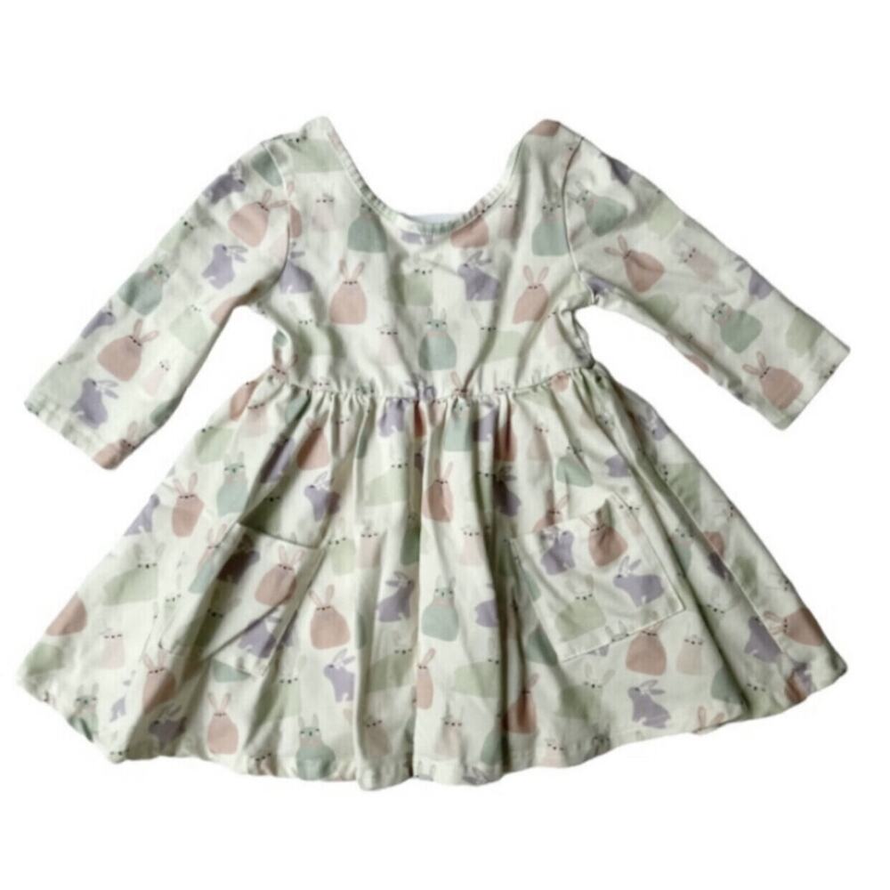 Taylor Joelle Bunny Print Swing Dress Size 3